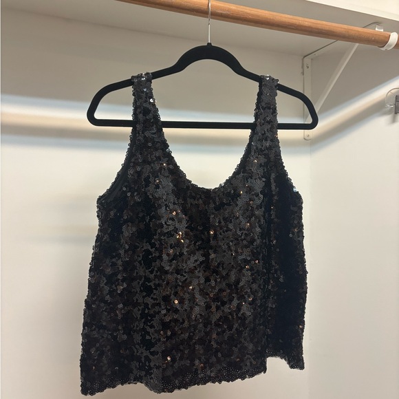 NWT Black Sequin Sleeveless Top - Picture 3 of 7